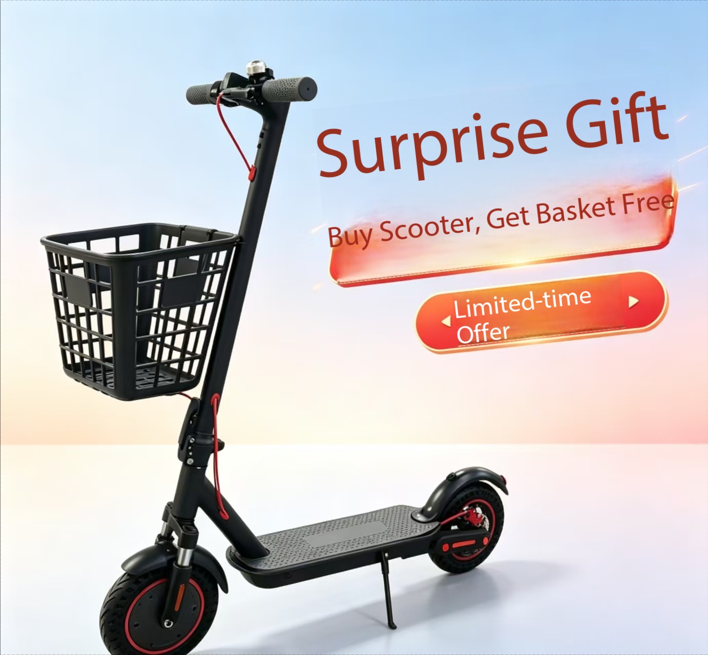 Surprise gift — buy the Khuzana scooter, get the front basket free